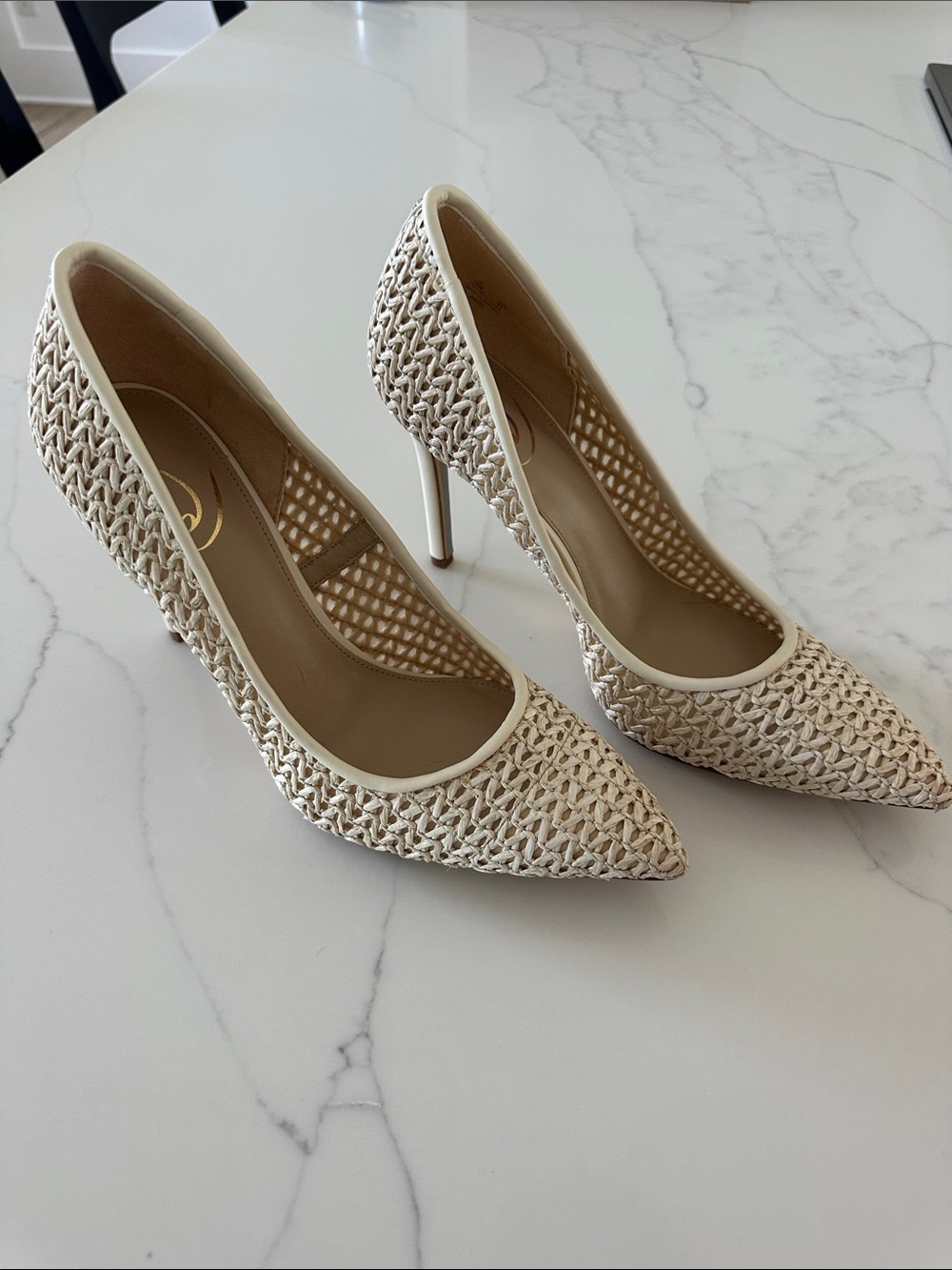 Sam Edleman Hazel Woven Raffia heels